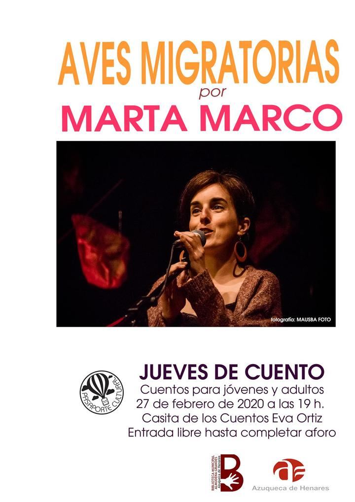Nueva sesión de 'Jueves de Cuento' en Azuqueca con la narradora Marta Marco y 'Aves migratorias'