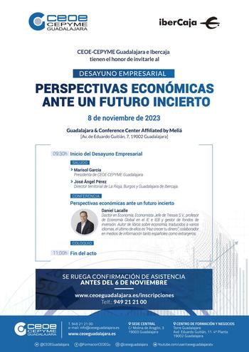 Daniel Lacalle será el protagonista de un nuevo desayuno empresarial organizado por CEOE-CEPYME Guadalajara con Ibercaja