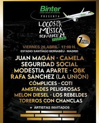 Juan Magán, Camela, OBK, Cómplices o Coti se citan el 26 de abril en el Bernabéu en el regreso de Locos por la música