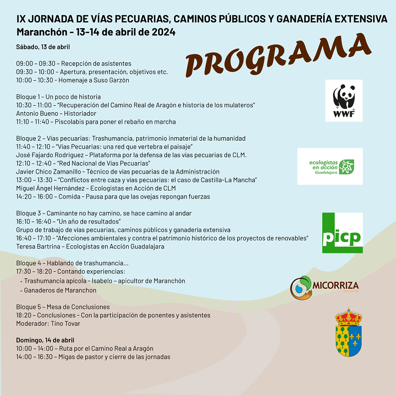 WWF y Ecologistas celebran este fin de semana en Maranchón las IX Jornadas de Vías, Caminos y Ganadería Extensiva
