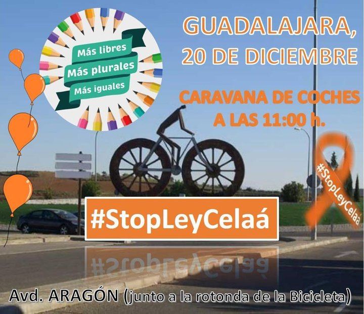 Convocadas Concentraciones este domingo en Guadalajara y TODA España CONTRA la aprobación de la Ley Celaá