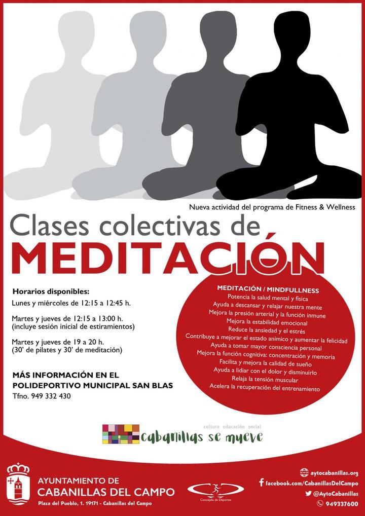 La Concejalía de Deportes lanza una nueva oferta de clases colectivas de Meditación en Cabanillas