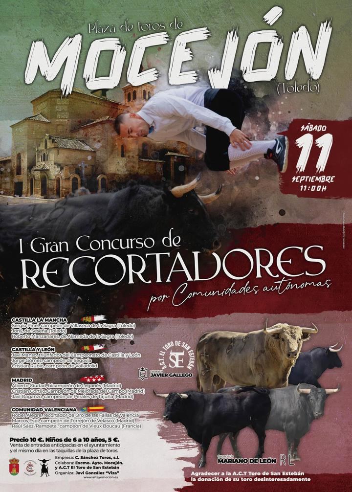 Mocejón celebrará el I Concurso de Recortadores por Comunidades Autónomas el sábado 11 de septiembre