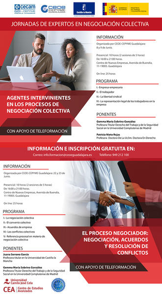 Vuelven las Jornadas de expertos en Negociaci&#243;n Colectiva organizadas por CEOE-CEPYME Guadalajara 