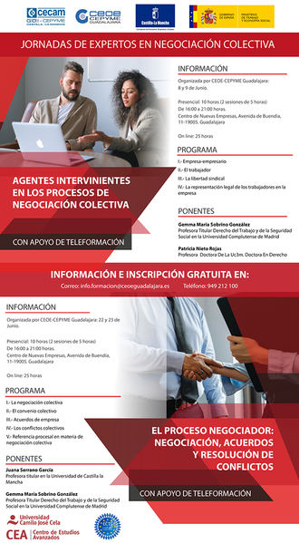Vuelven las Jornadas de expertos en Negociación Colectiva organizadas por CEOE-CEPYME Guadalajara
