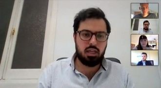 El presidente del Comité Internacional de NNGG CLM, Miguel Ángel Perales, participa en el debate organizado por JEF CLM