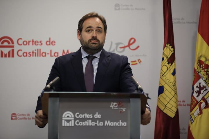 Declaración institucional del presidente del PP-CLM, Paco Núñez en las Cortes Regionales
