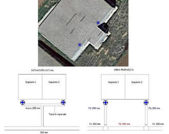 Obras de mejora en el depósito municipal de la carretera de Meco para instalar dos nuevas tuberías