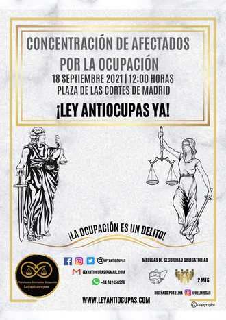 Horche se une a la manifestación frente al Congreso para pedir una ley antiokupas