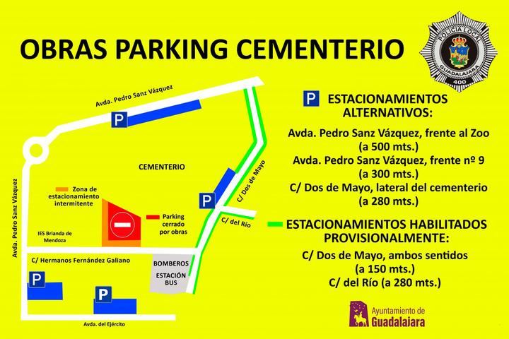 El Ayuntamiento de Guadalajara habilita plazas de aparcamiento en el entorno de la estación de autobuses durante la obra