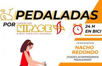 Pedaladas por NIPACE, Nacho Redondo se sube a la bici estática durante 24 horas para visibilizar la parálisis cerebral infantil