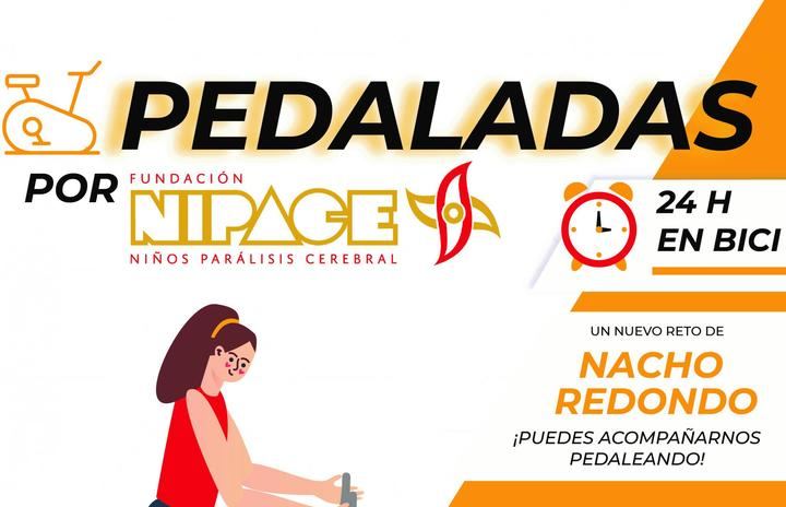 Pedaladas por NIPACE, Nacho Redondo se sube a la bici estática durante 24 horas para visibilizar la parálisis cerebral infantil