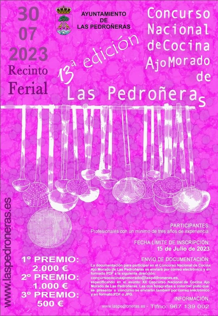 El Ayuntamiento de Las Pedroñeras convoca el XIII Concurso Nacional de Cocina Ajo Morado dotado con 3.500 euros en premios