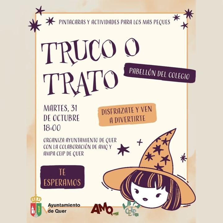 Truco o trato. Pintacaras y actividades para los peques en Quer