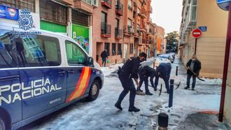 La Policía Nacional realiza en Guadalajara múltiples servicios humanitarios como consecuencia del temporal Filomena