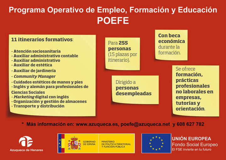 Hasta el 7 de agosto, se admiten en Azuqueca inscripciones en los itinerarios del POEFE 'Inglés y alemán para profesionales de Ciencias Sociales' y 'Auxiliar de Jardinería'