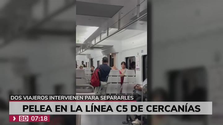 A puñetazos en un vagón de la línea C5 de Cercanías