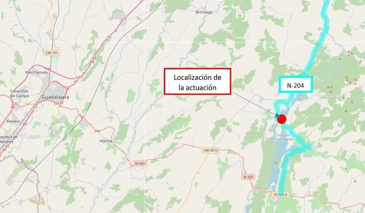 Afectaciones al tráfico en la carretera N-204 por obras de reparación del puente de Entrepeñas y sus tramos de acceso