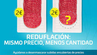 La OCU denuncia la práctica de la reduflación por engañosa en los supermercados : Venden MENOS cantidad de un producto pero al MISMO PRECIO