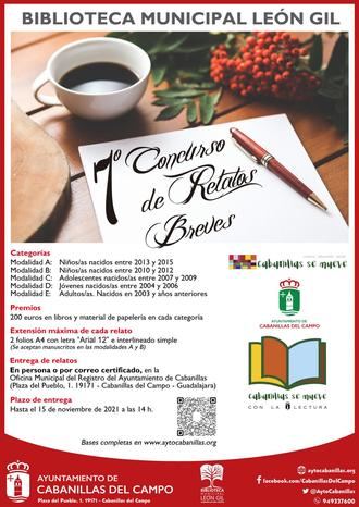 Convocado el VII Concurso de Relatos Breves de la Biblioteca Municipal León Gil de Cabanillas