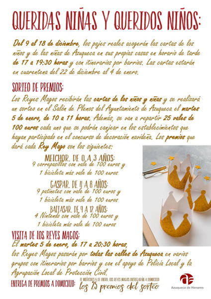 Los pajes de los Reyes Magos han visitado más de 5.000 casas de Azuqueca para recibir las cartas de los niños y niñas