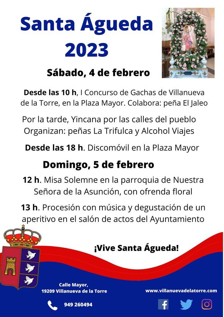 Villanueva de la Torre celebra la festividad de su Patrona, Santa Águeda, con su tradicional misa y procesión y un novedoso Concurso de Gachas