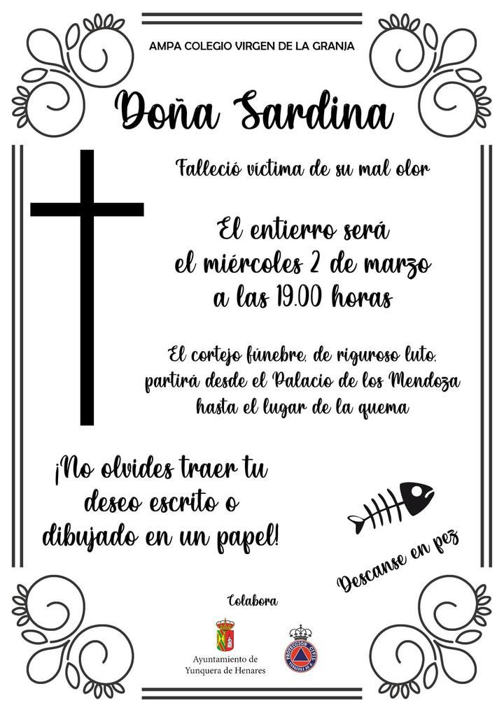 Yunquera de Henares despedirá su Carnaval con el tradicional Entierro de la Sardina