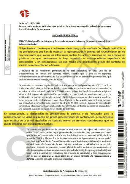 OTRA VEZ PAGE EN LA PRENSA NACIONAL : Denuncian que Javier Irízar cobró más de 400.000 euros por encargos "a dedo" del ayuntamiento de Azuqueca