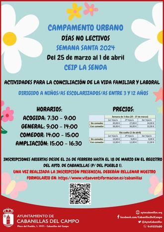 Nuevo campamento urbano en Cabanillas para los cuatro días laborables de las vacaciones de Semana Santa