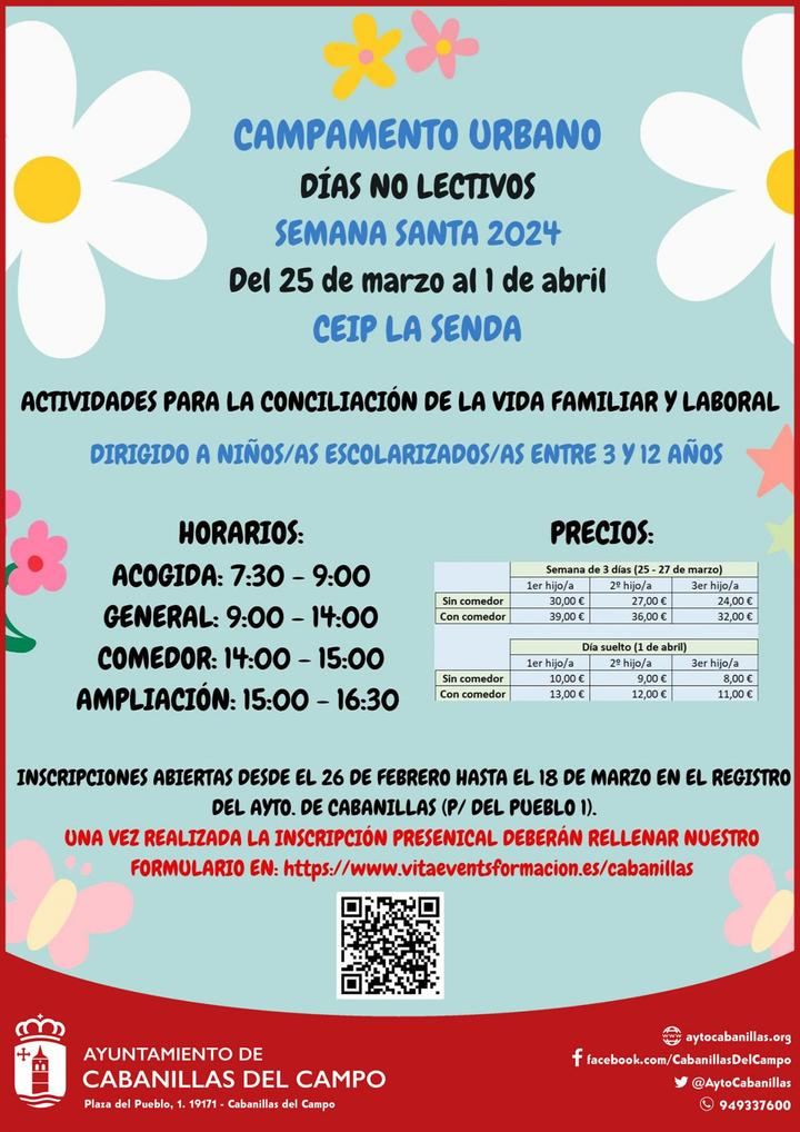 Nuevo campamento urbano en Cabanillas para los cuatro días laborables de las vacaciones de Semana Santa