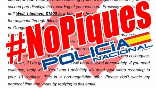 La Policía Nacional alerta de una campaña masiva de intentos de ciberestafa mediante sextorsión