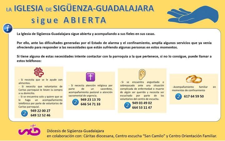 Más allá de Cáritas, la diócesis de Sigüenza-Guadalajara ofrece servicios de acompañamiento y de escucha