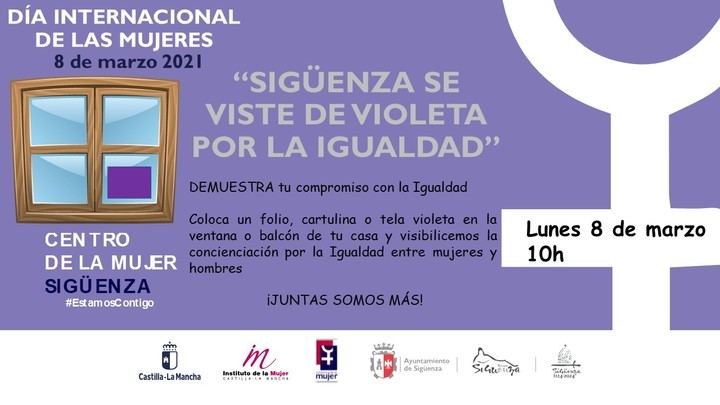 Sigüenza celebra el Día Internacional de las Mujeres vistiéndose de violeta y 'Bailando por la Igualdad'