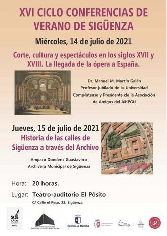 Los días 14 y 15 de julio, XVI Ciclo de Conferencias de Archivo en Sigüenza
