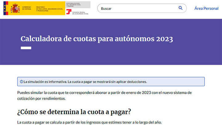 La Seguridad Social lanza un simulador para que los autónomos puedan calcular la cuota que pagarán en 2023