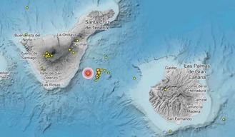 Registrados tres terremotos en las islas Canarias, uno de magnitud 2.7