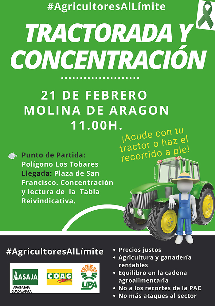 El campo estalla en Molina de Aragón contra el gobierno socialcomunista de Pedro Sánchez con decenas de tractores