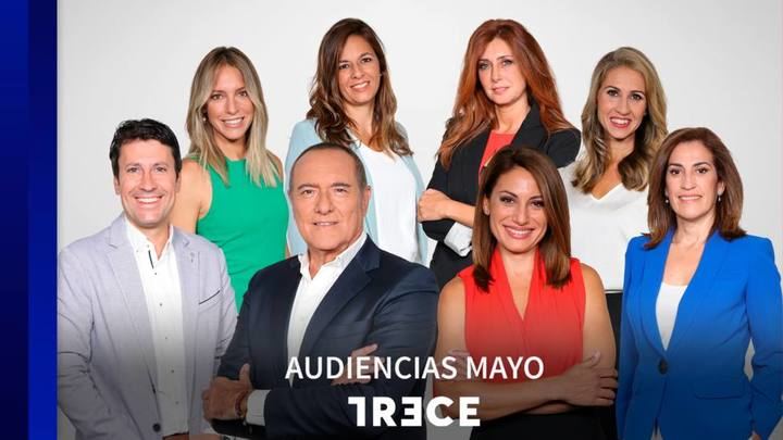 TRECE cierra el mes de mayo como primera opción del fin de semana y mantiene el liderazgo en las tardes de la TDT
