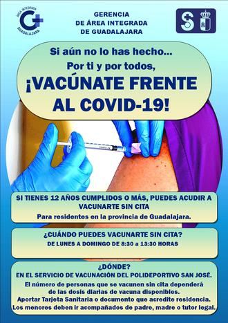En Guadalajara se facilita aún más la vacunación de la población pendiente habilitando la vacunación SIN CITA TODOS los días de la semana