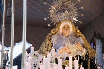 La Virgen de los los Dolores este Viernes Santo en Guadalajara. Foto : EDUARDO BONILLA