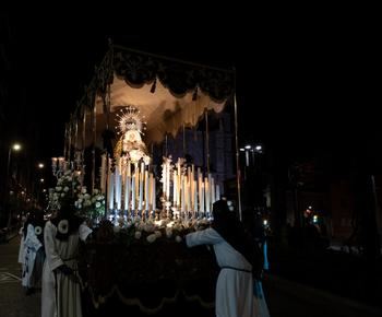 La Virgen de los Dolores en la Procesión del Silencio este Viernes Santo en Guadalajara. Foto : EDUARDO BONILLLA
