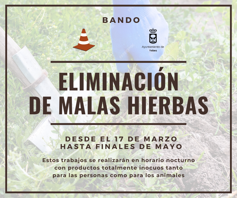 El Ayuntamiento de Yebes iniciará un plan de limpieza que eliminará las malas hierbas y malezas de la vía pública del municipio