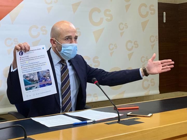 Ciudadanos acusa a García-Page de improvisar ante la escasez de personal sanitario en plena tercera ola