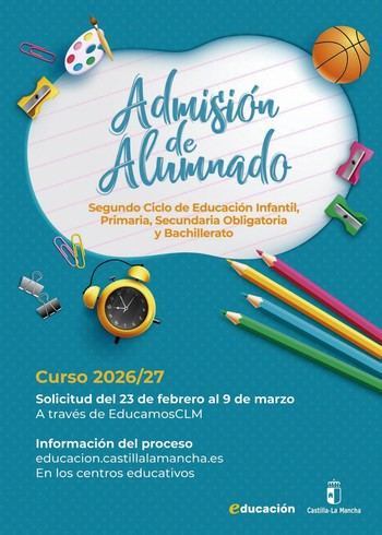 Se abre el plazo de escolarización para el curso 2026-27 en Castilla-La Mancha