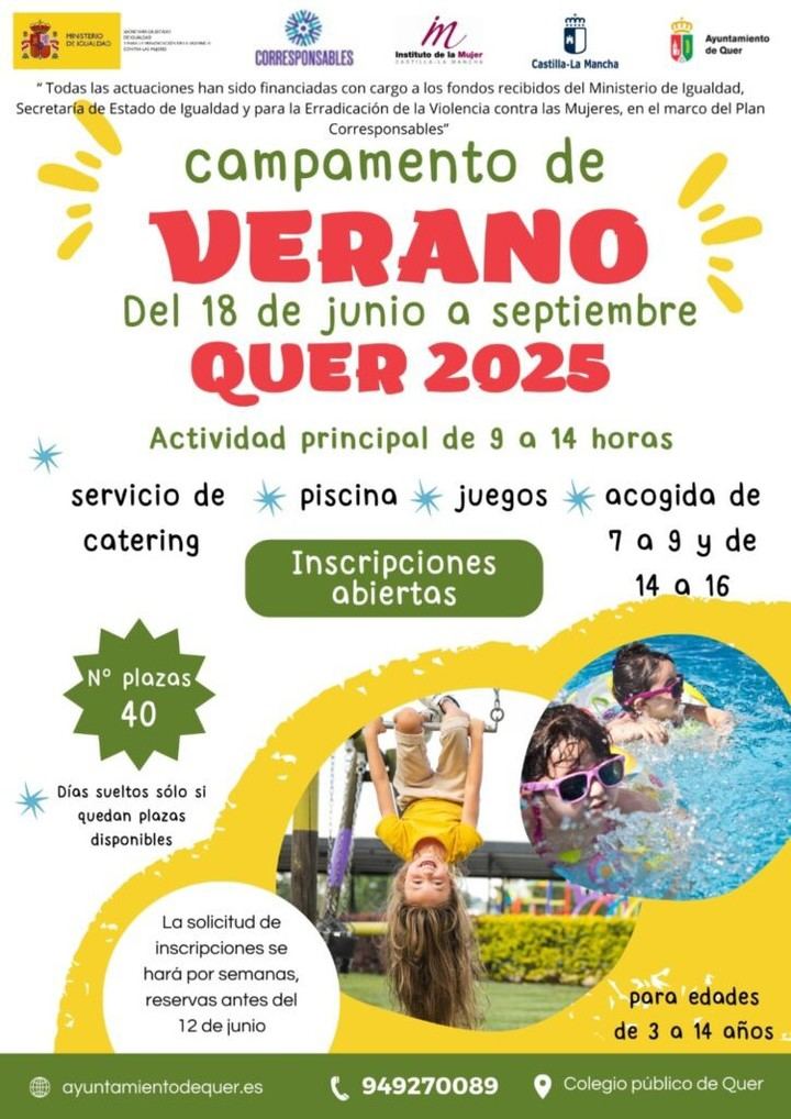 Inscripciones abiertas para el Campamento Urbano de Verano 2025 en Quer