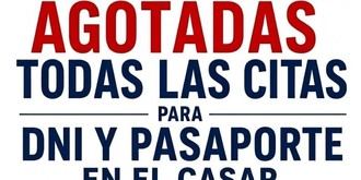 Citas para DNI y pasaporte en El Casar se han agotado