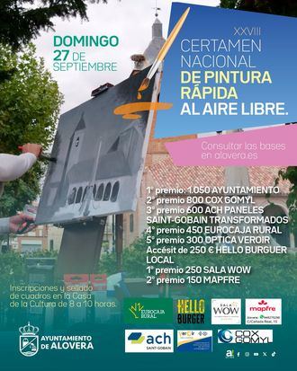Alovera convoca para el próximo 27 de septiembre su concurso nacional de pintura rápida.