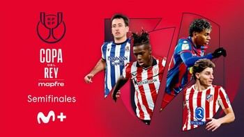 Semifinales de la Copa del Rey: Atlético se enfrenta al Barça y Athletic a la Real Sociedad en Movistar Plus+