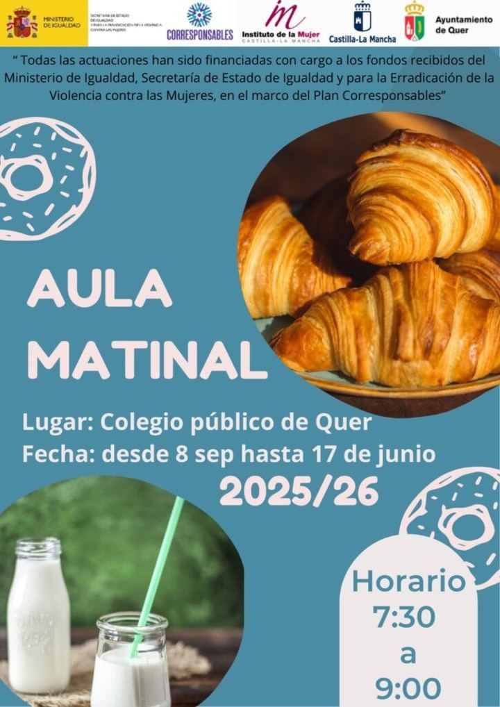 Aula Matinal en Quer: Apoyo a la conciliación familiar para el curso 2025/26