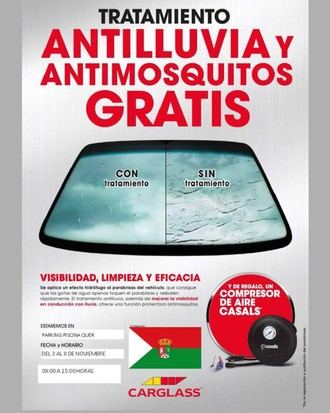 El Ayuntamiento ofrecerá tratamiento antilluvia para parabrisas en la piscina municipal